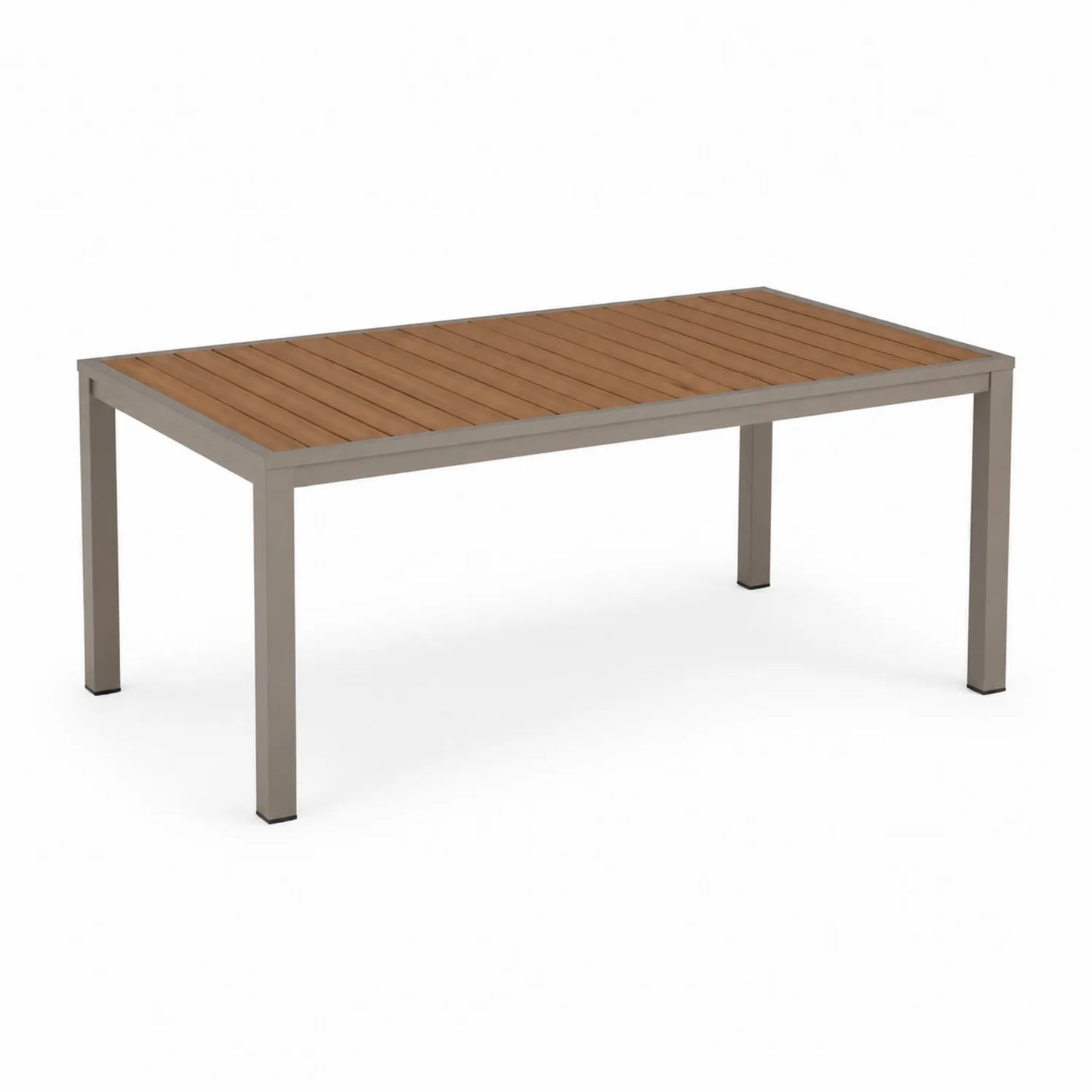 Stół ogrodowy prostokątny 150 x 90 x 74 cm drewno akacjowe aluminium brąz naturalny szarobeżowy czarny