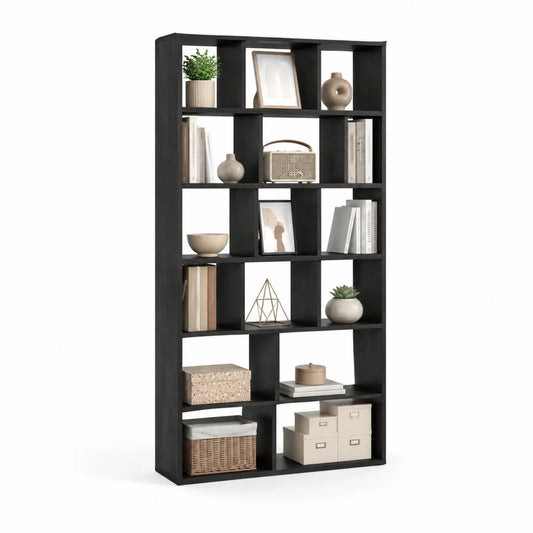 Regał otwarty na książki 100 x 30 x 180 cm płyta wiórowa laminowana prostokątny czarny dąb